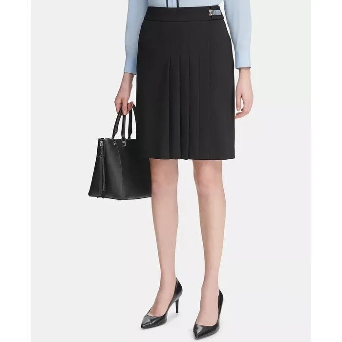 Calvin Klein Women's Pleated Skirt Black Size 6