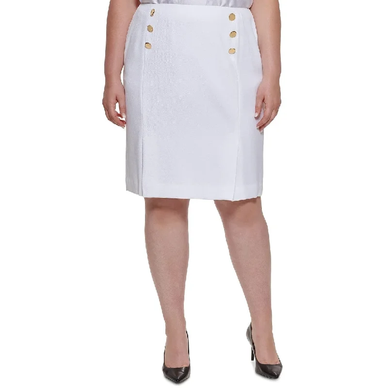 Calvin Klein Women's Size Side Button Pencil Skirt White Size 22W