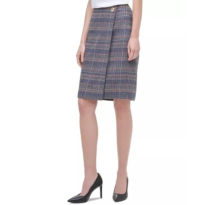 Calvin Klein Women's Tweed Pencil Skirt Brown Size 14