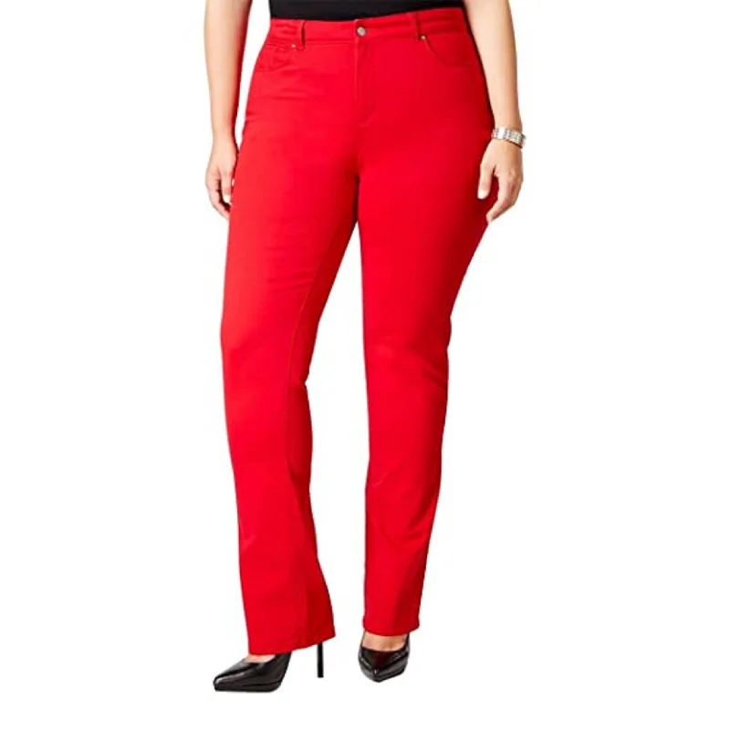 Charter Club Women's Lexington Straight-Leg Jeans Red Size 4