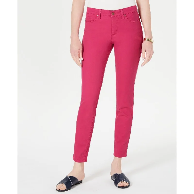 Charter Club Women's Petite Bristol Skinny Ankle Jeans Pink Size 12