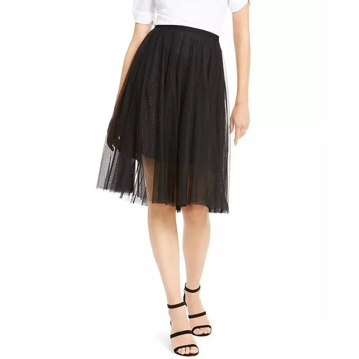 INC International Concepts Women's Sparkle Tulle Skirt Black Size X-Large