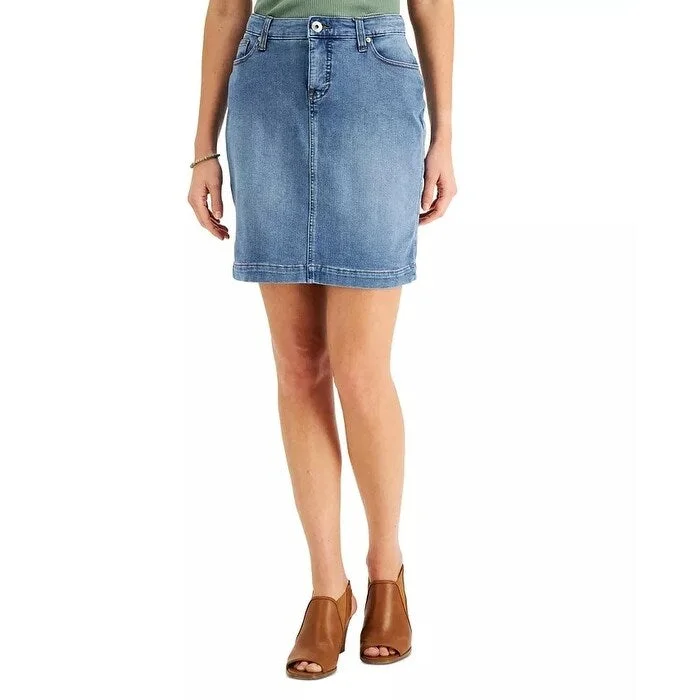 Style & Co Women's Basic Denim Skirt Blue Size 14