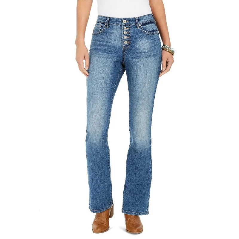 Style & Co Women's Button-Fly Boot-Cut Jeans Blue Size 6