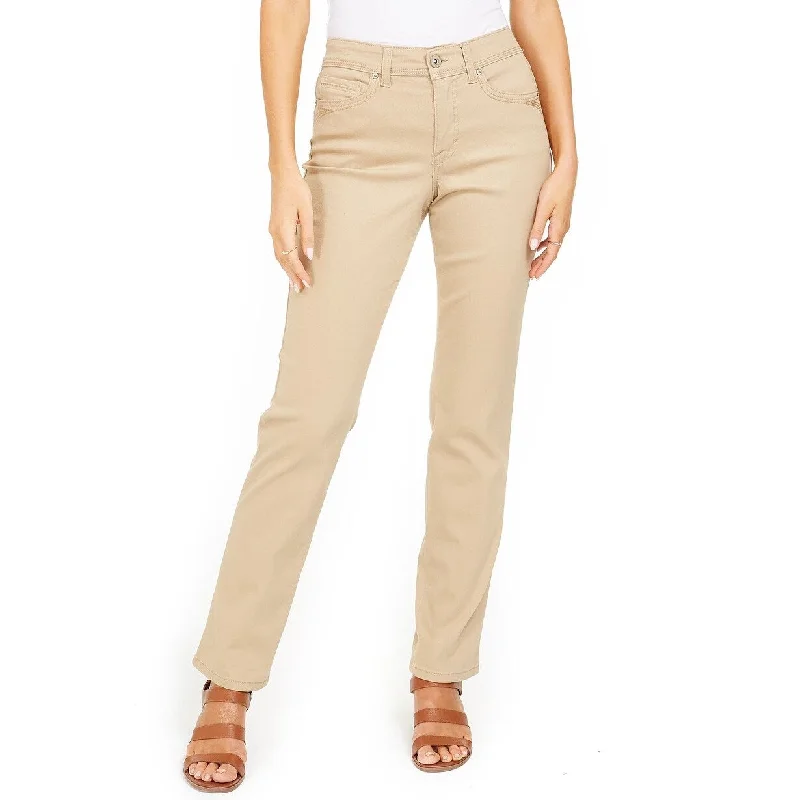 Style & Co Women's Petite Tummy-Control Straight-Leg Jeans Brown Size Extra Small - X-Small