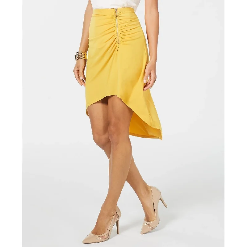 Thalia Sodi Women's Ruched High-Low Skirt Dark Yellow Size X-Large