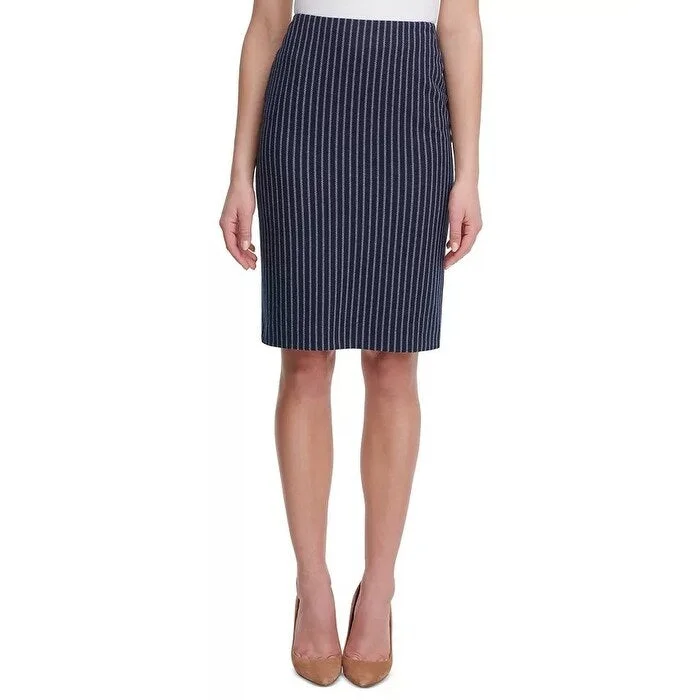 Tommy Hilfiger Women's Striped Pencil Skirt Blue Size 6