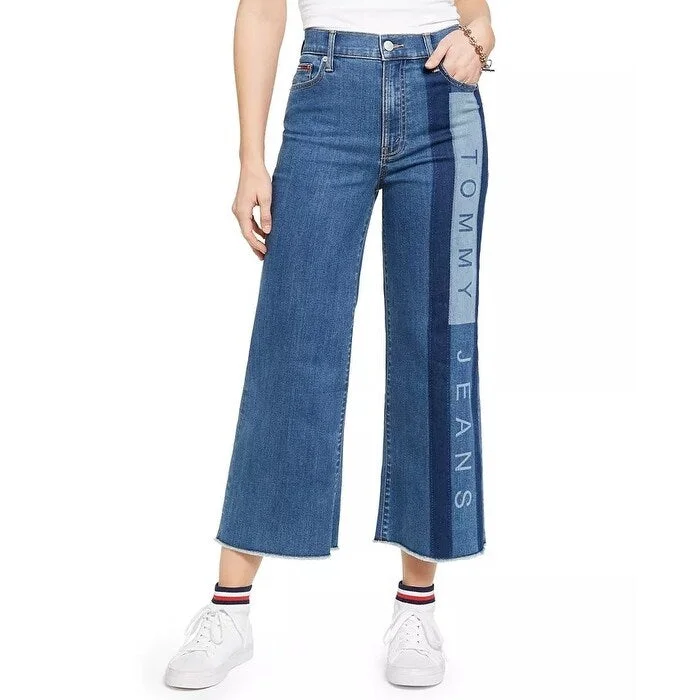 Tommy Jeans Women's Wide Crop Blue Size 29